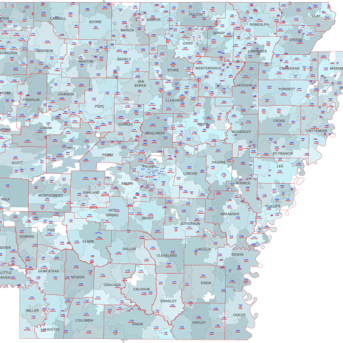 AR ZIP Code Map Cities Counties