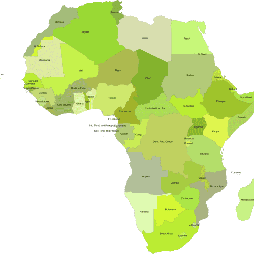 Africa by country Continent Map