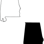 Alabama black silhouette map