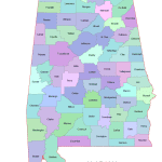 Alabama Colored Vector County Map