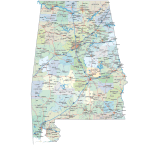 Alabama road and city map