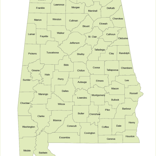 Vector Map of Alabama counties