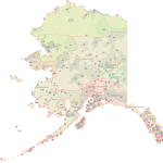 AK ZIP Code Map with Cities and Counties