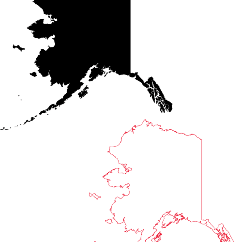 Alaska black silhoutte map