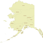 Alaska borougs vector map