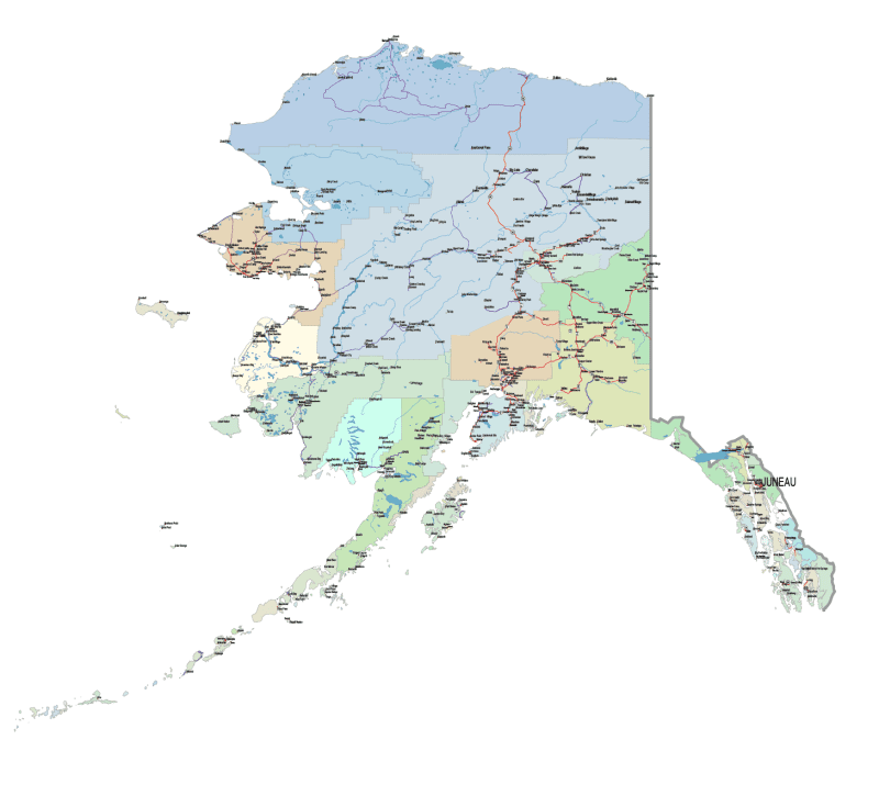 Alaska Road and City Map