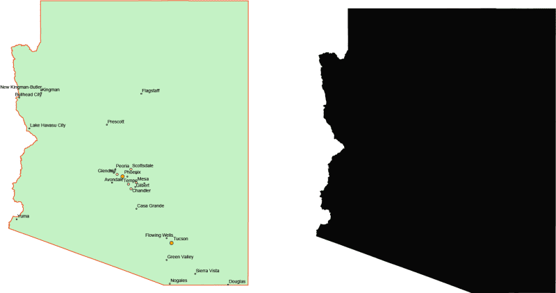 Arizona Black Silhouette Map
