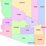 Arizona Colored County Map