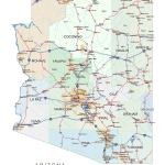 Arizona road and city map