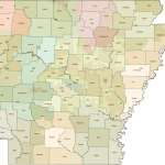 Arkansas 3-Digit ZIP Code Map with Counties
