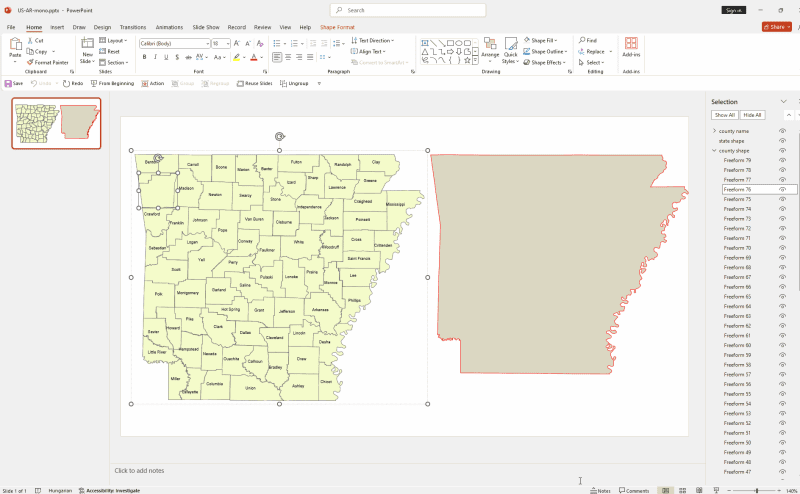 Arkansas PowerPoint Map