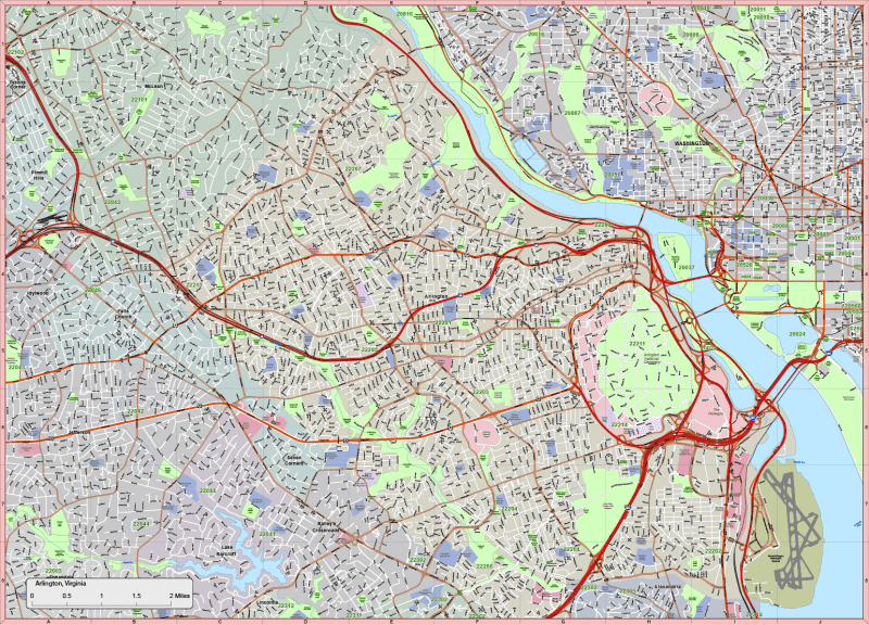 Arlington-Virginia Vector Map