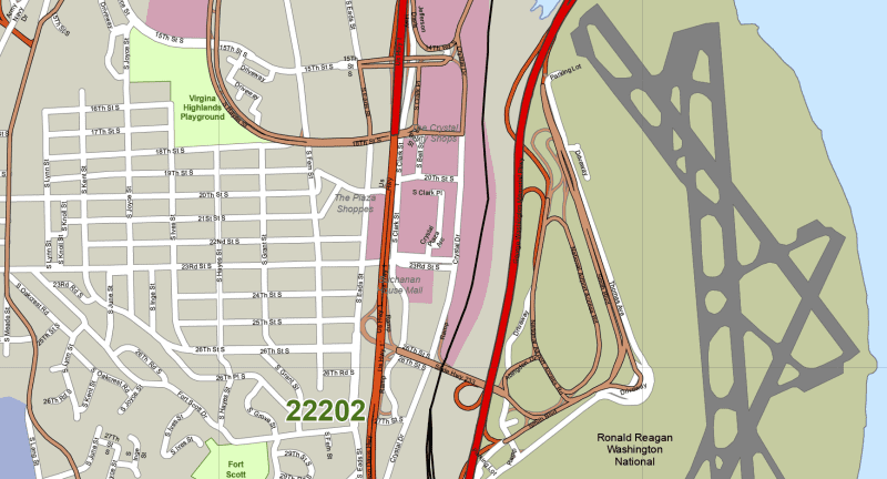 Arlington-Virginia Vector Map