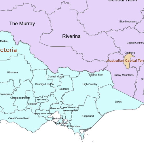 Australia tourist regions-detail