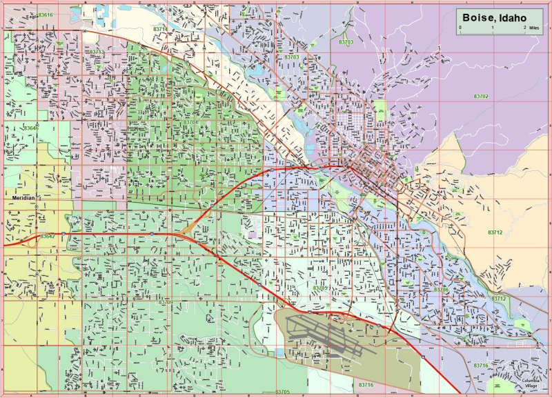 Boise-ID City Vector Map