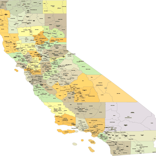 California county and communities map
