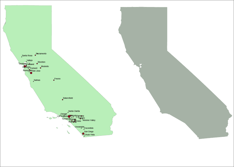 California free outline map
