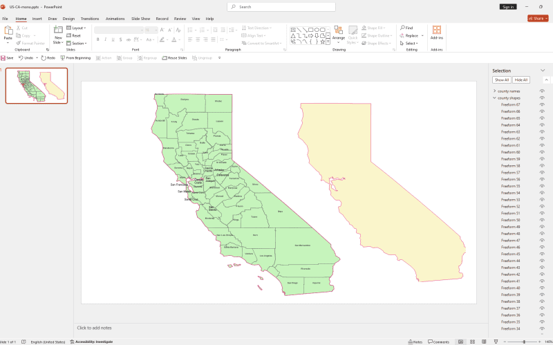 California PowerPoint Map
