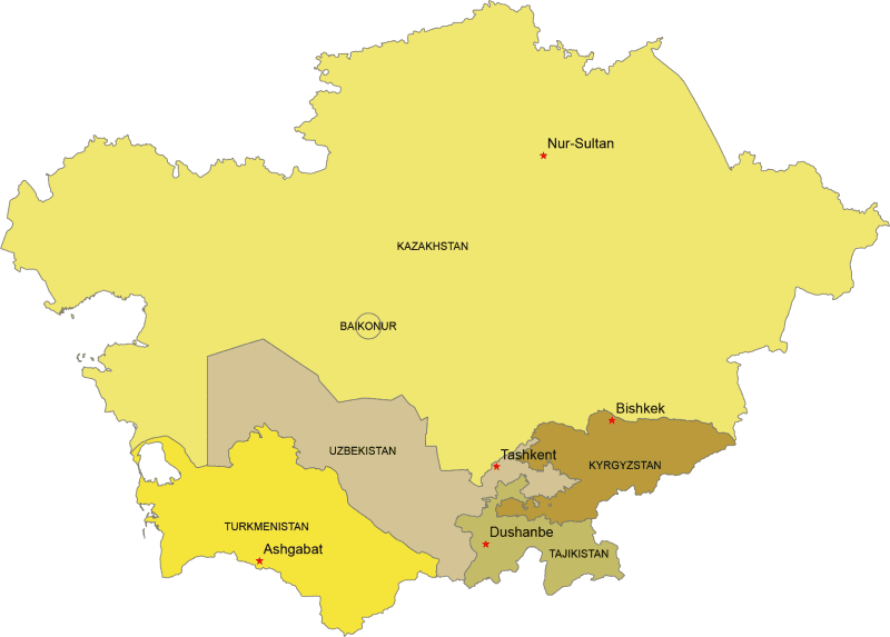 Central-Asia digital map