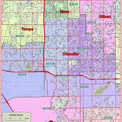 Chandler-Arizona Vector Map