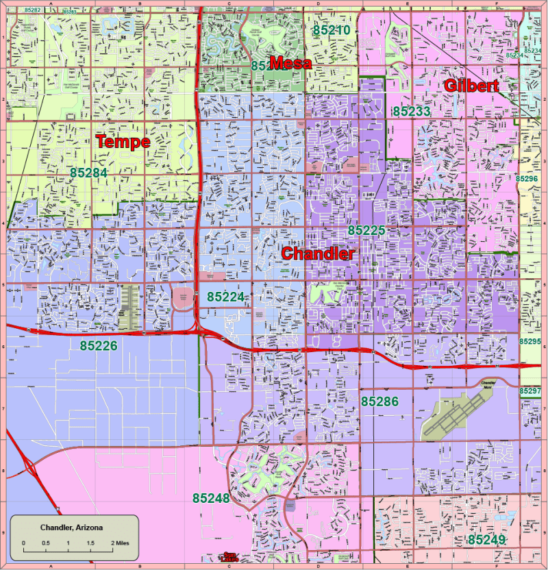 Chandler-Arizona Vector Map