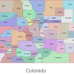 Colorado colored county map