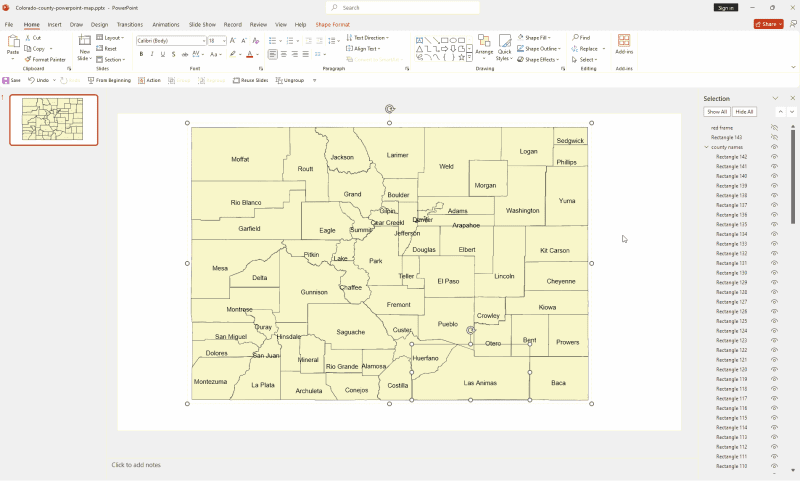 Colorado PowerPoint Map