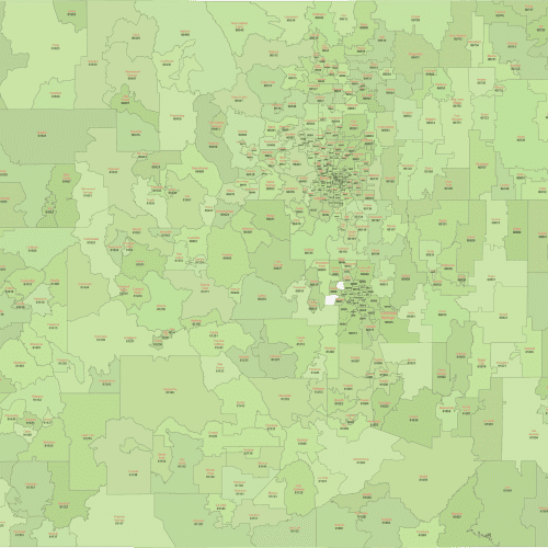 Colorado ZIP Code Map With Cities