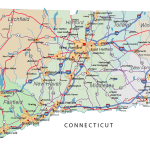 Connecticut road and city map
