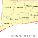 Connecticut vector county map
