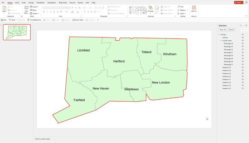 Connecticut PowerPoint Map