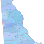 DE ZIP Code Map With Cities Counties