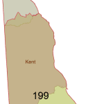 Delaware 3-Digit ZIP Code Map with Counties