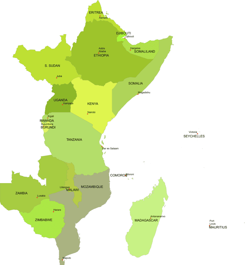 East Africa Digital Map