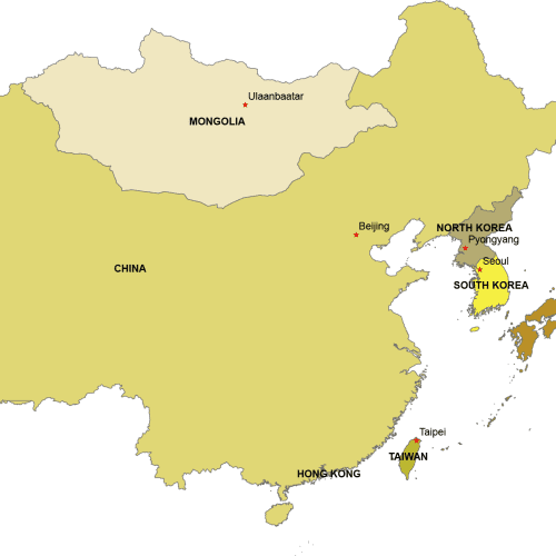 Eastern Asia Digital Map