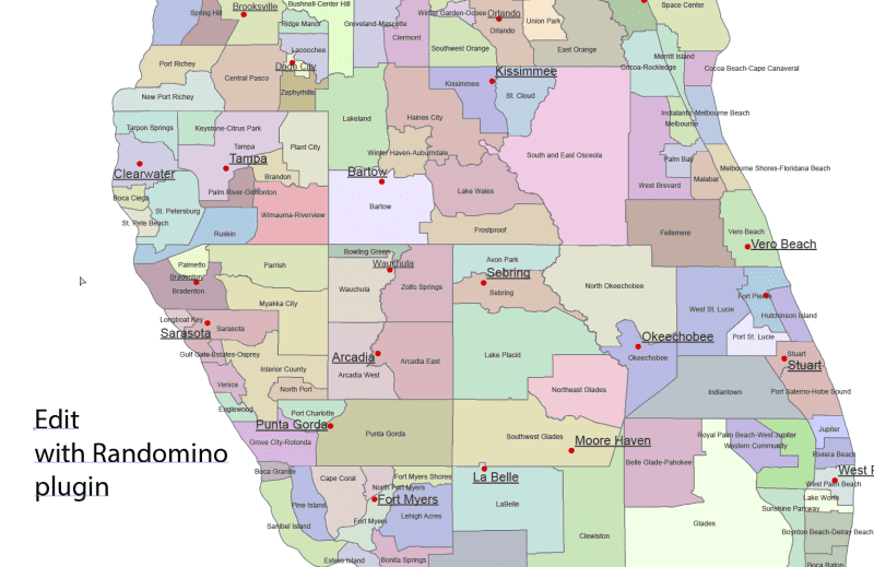 Florida County and Communities Map