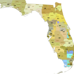 Florida 3-Digit ZIP Code Map with Counties — Vector Map