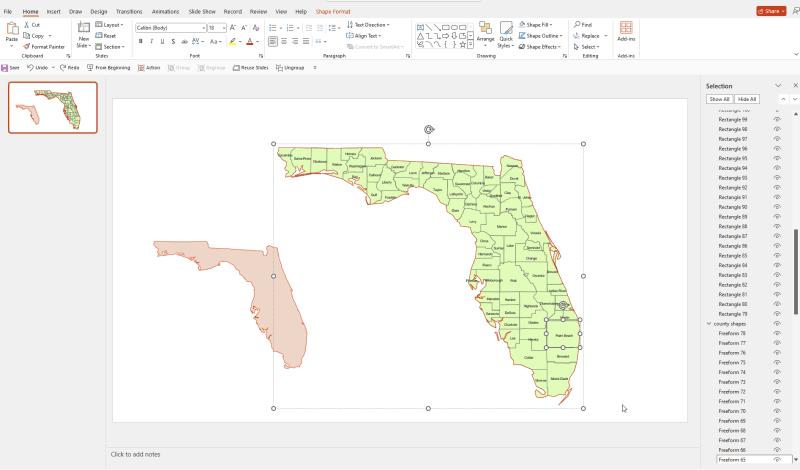 Florida powerpoint county map