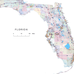 Florida road and city map