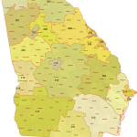 Georgia 3-Digit ZIP Code Map with Counties