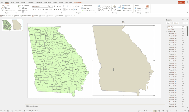 Georgia County Powerpoint Map
