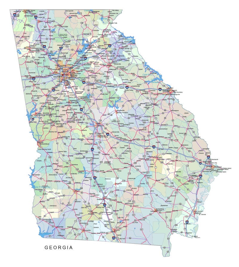 Georgia Road and City Map