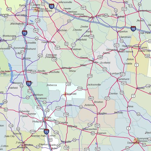 Georgia-road-and-city-map-details