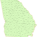 Georgia vector county map