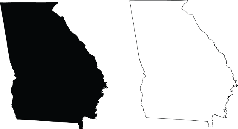 Georgia free contour line map