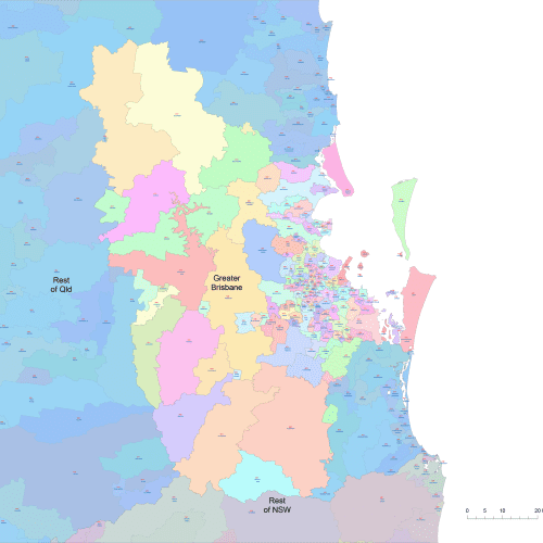 Greater Brisbane postal codes