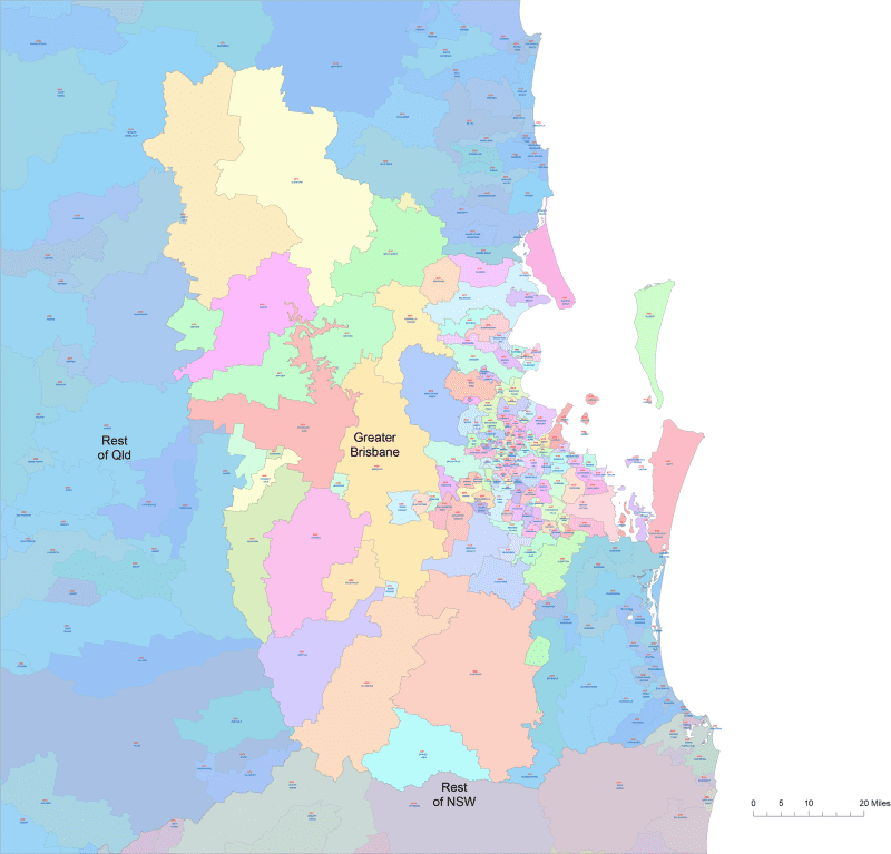 Greater Brisbane postal codes