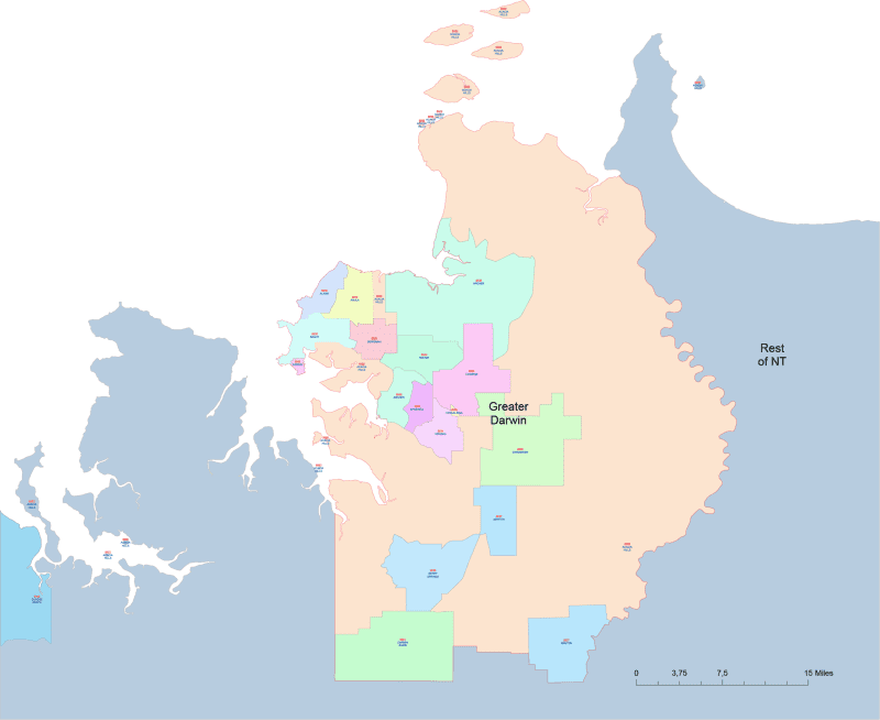 Greater Darwin Postal Code Map