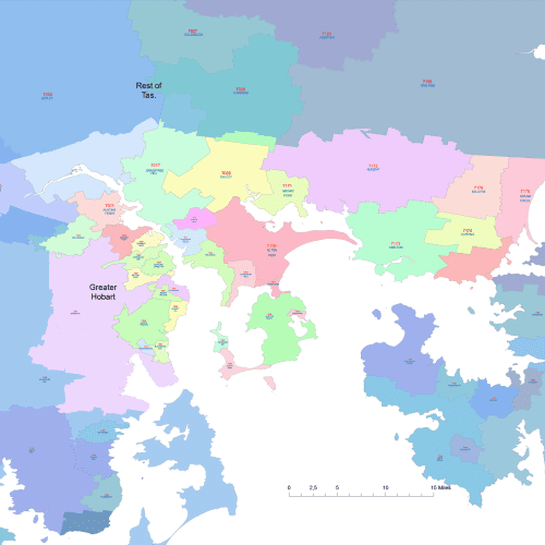 Greater Hobert Postal Code Map