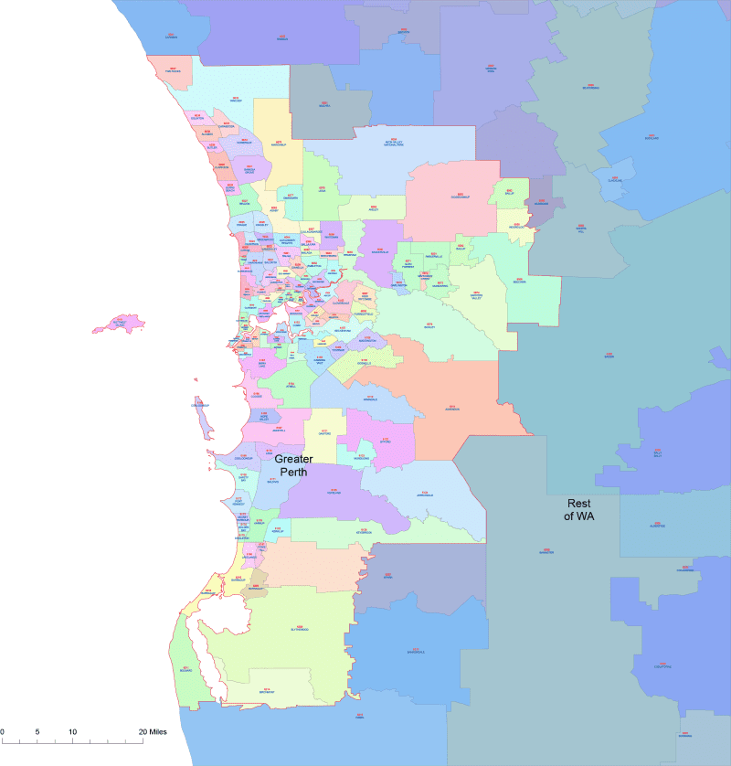 Greater Perth Postal Code Map